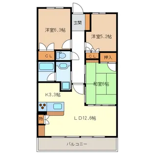 サンマンション山の手ヒルズ【2階】の間取り