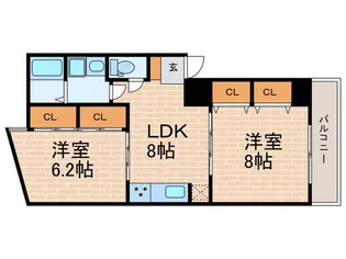 グレイス夙川【1階】の間取り