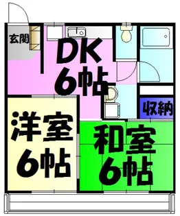 殿花コーポ【3階】の間取り