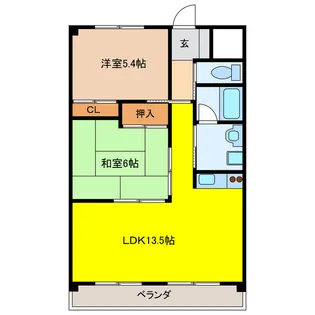 エスポワール本今【5階】の間取り