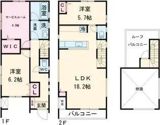 東京都世田谷区深沢5【一戸建】の間取り