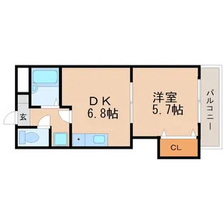 太陽ハイツ冨波【2階】の間取り
