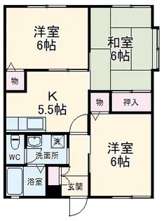 ハイツオクネ 3【1階】の間取り