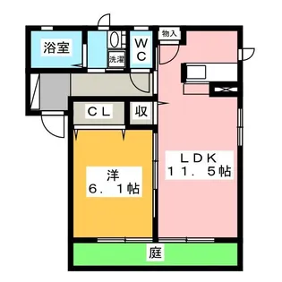パーシモンK B【1階】の間取り