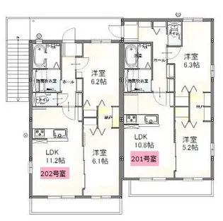 アグロスコート B棟【1階】の間取り
