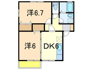 ヴィルグリシーヌB【1階】の間取り