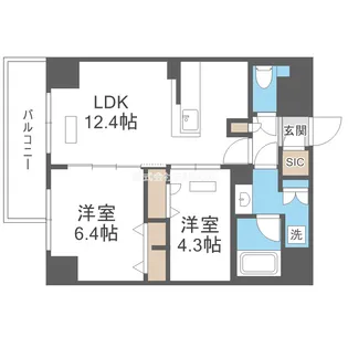 アーバネックス天満橋South【14階】の間取り