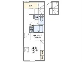 レオパレスクルーク【2階】の間取り
