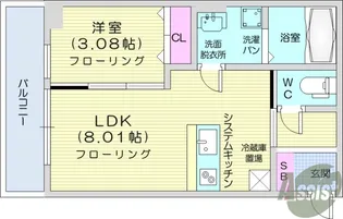 フォリアビレッジ長町南B【3階】の間取り