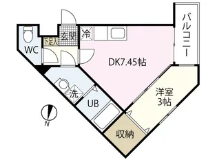MOVE庚午北壱番館【1階】の間取り