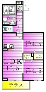 セレスティア南花畑III【1階】の間取り