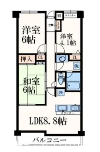 東京都多摩市中沢2【マンション】の間取り