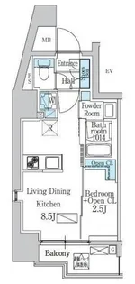 1LDKの間取り画像