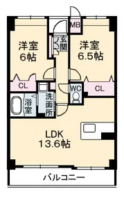 ヴィラシオン長府【4階】の間取り