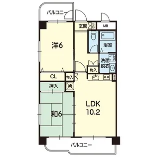 2LDKの間取り画像
