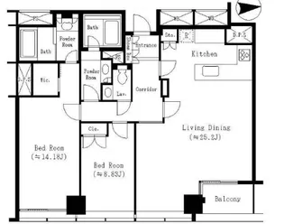 紀尾井町ガーデンタワー【24階】の間取り