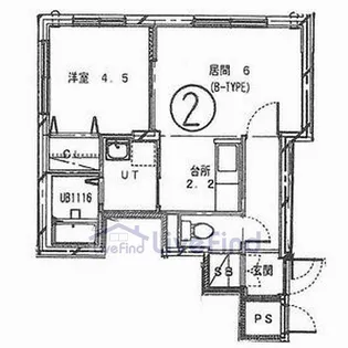 プレイオーネ菊水【2階】の間取り