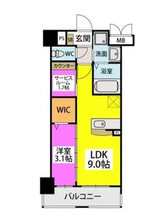 福岡県福岡市東区箱崎1【マンション】の間取り