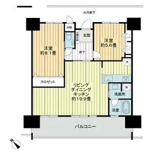 プレサンスロジェ国際通りレーヴタワー【4階】の間取り