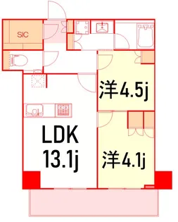 横浜MIDベースタワーレジデンス【6階】の間取り