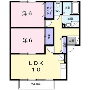 ハイカムール・シュマンA【1階】の間取り