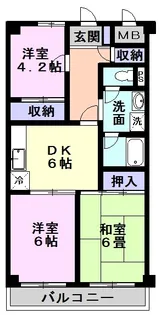 ジュネシオンMITSURU【6階】の間取り