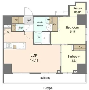 Alivis東京尾久【6階】の間取り