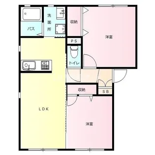 カーサ プレーナ B【2階】の間取り
