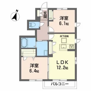シャーメゾン白樺A【1階】の間取り