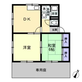 ソルトフィールドN・M D棟【1階】の間取り