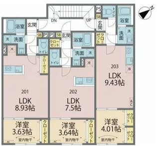 カインドネス相模原小山【2階】の間取り