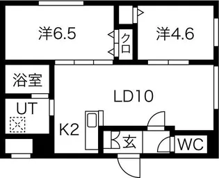 ラグジースペース自衛隊前【2階】の間取り