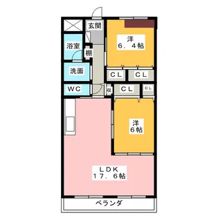 ルージュ小牧・アルデール【5階】の間取り