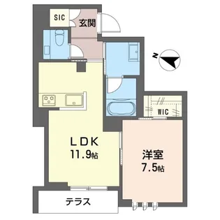 シャーメゾンステージ横濱白楽【1階】の間取り