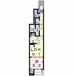 ヴィヴァレス西明石【1階】の間取り