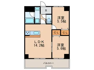 ボンジュール築港【3階】の間取り