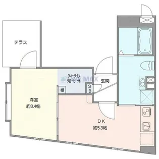 トゥールロワイヤル エルモア上北沢【1階】の間取り