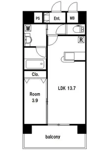 クレールクリヤマ【7階】の間取り