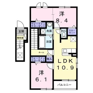 鶴ヶ島市アパート(028470401)【2階】の間取り