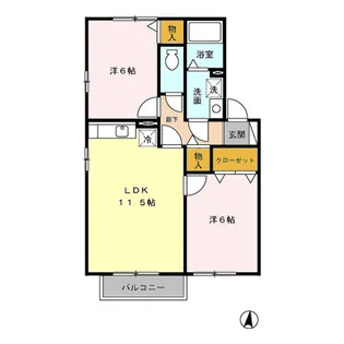 セードル小川A【2階】の間取り