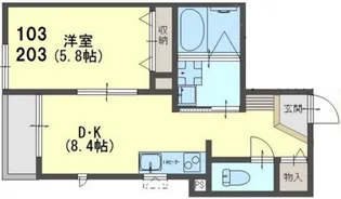 メゾンサンワD【1階】の間取り