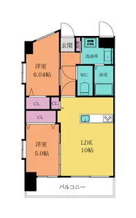 ギャラクシー西小倉【9階】の間取り