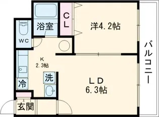 フルールブローニュ【4階】の間取り