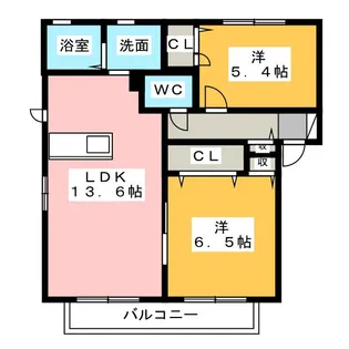 ミラソルドゥーエA棟【1階】の間取り