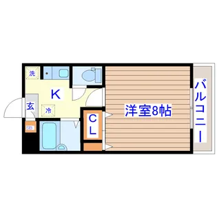 愛宕橋ハイツ【2階】の間取り