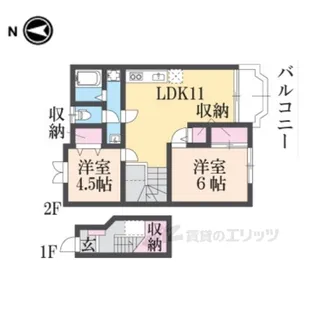 エクシージュ1【2階】の間取り