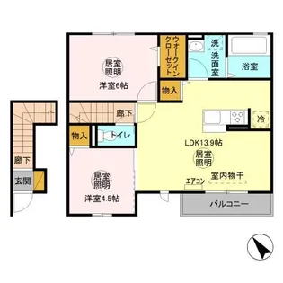 アデル深芝 A【2階】の間取り