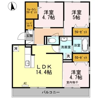 黒石ヒルズ【3階】の間取り
