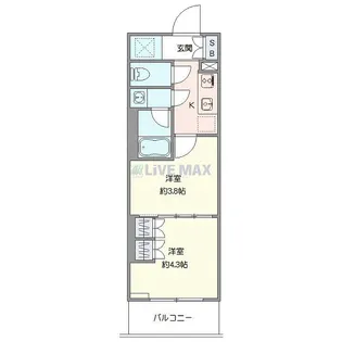 ジェノヴィア世田谷桜【2階】の間取り