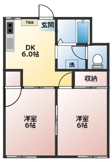 ハイム笹井A【1階】の間取り